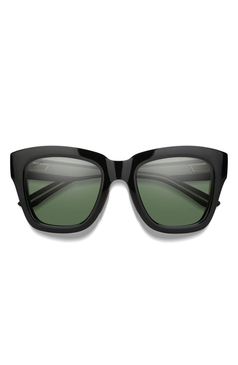 Smith Sway 52mm ChromaPop<sup>™</sup> Polarized Square Sunglasses, Main, color, Black / Chromapop Gray Green