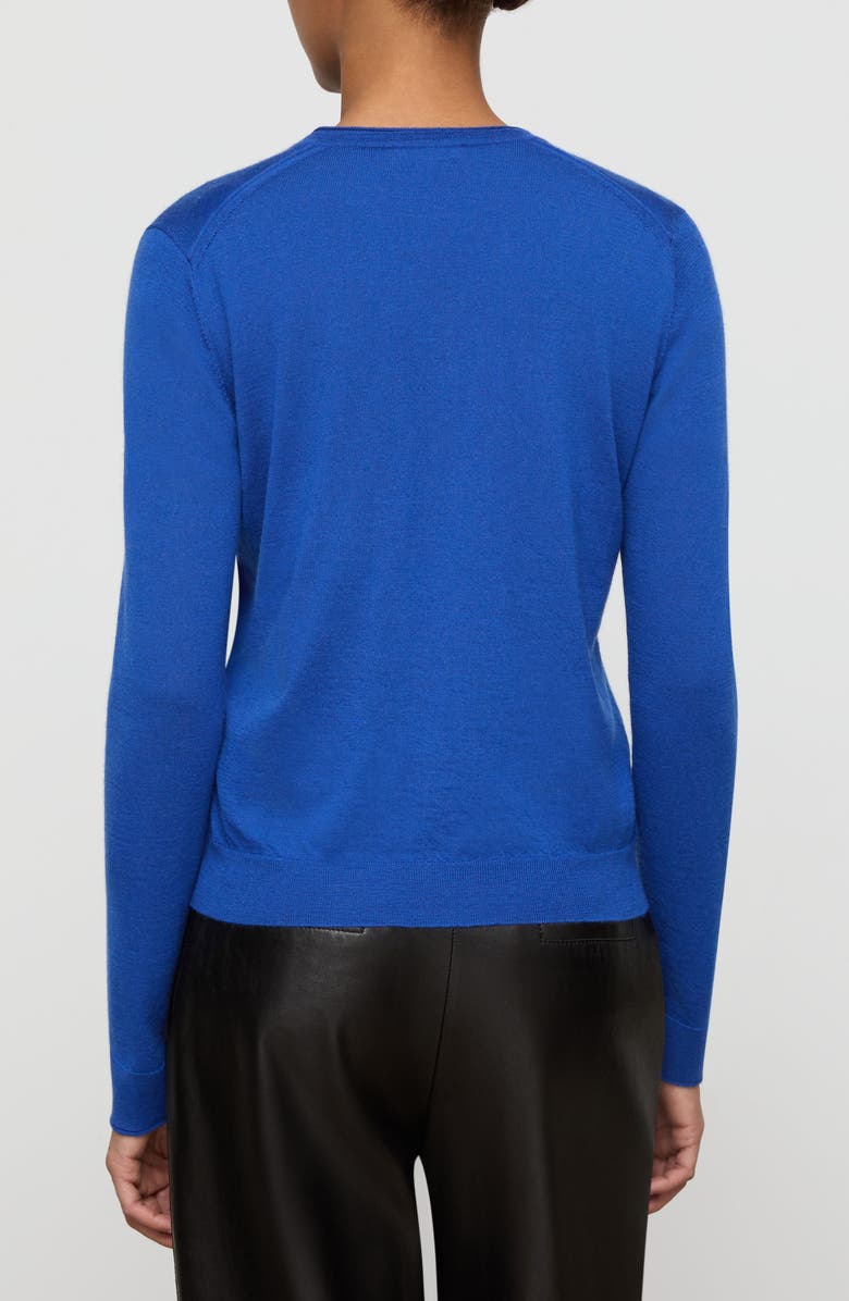 Lafayette 148 New York Cashmere Crewneck Cardigan, Alternate, color, Galaxy Blue