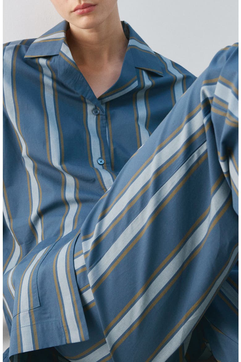 Stripe Cotton Pajama Pants, Alternate, color, TURQUOISE