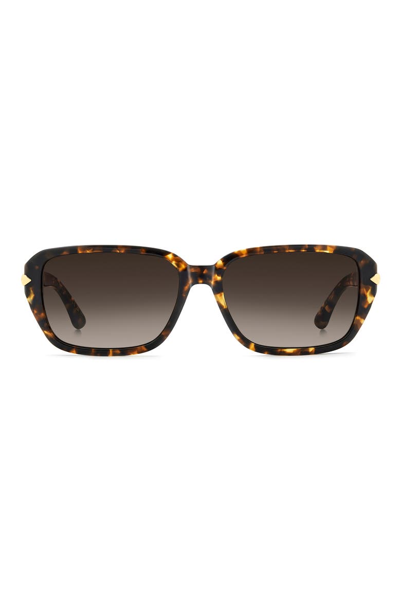 58mm Rectangular Sunglasses, Main, color, HAVANA/ BROWN SF