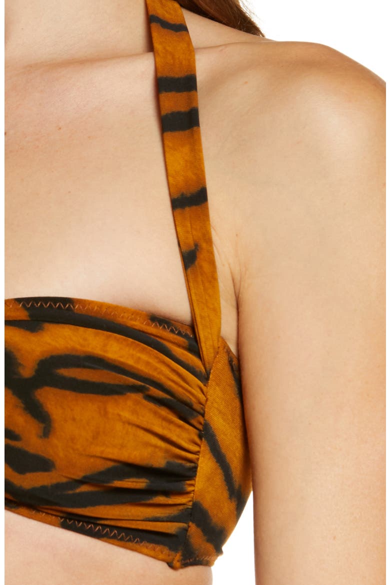 Tie Front Bikini Top, Alternate, color, TIGER