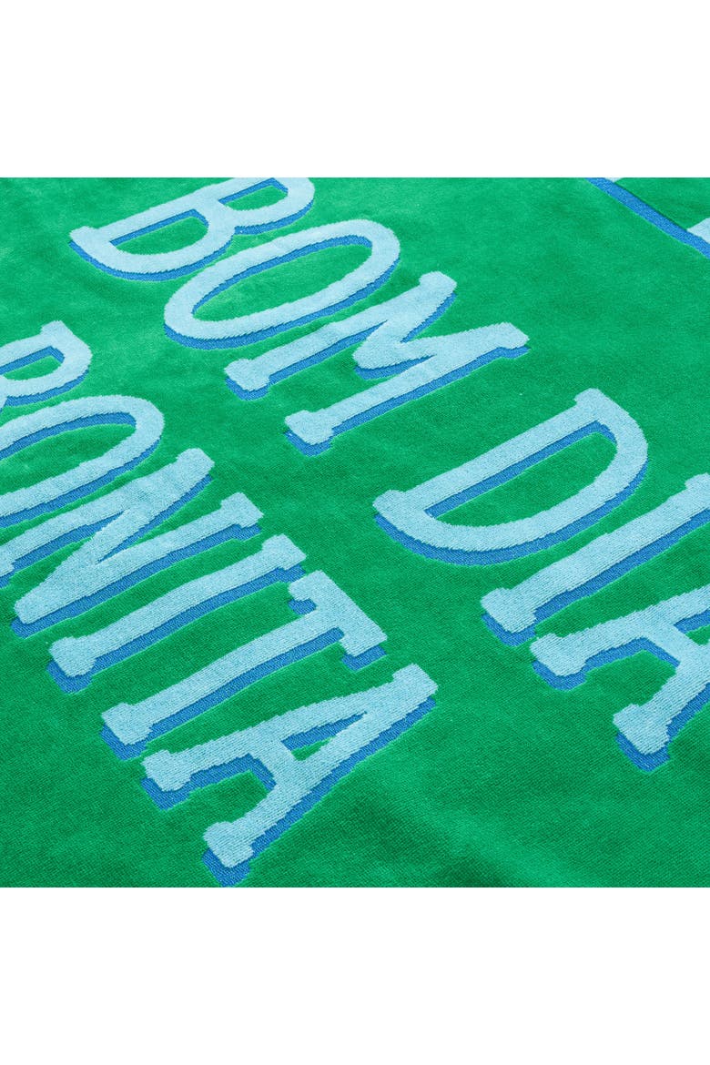 Tabea Bonita Jacquard %100 Cotton Velvet Beach Resort Style, Alternate, color, Green- Blue