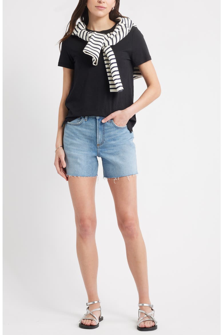 Cotton & Modal T-Shirt, Alternate, color, BLACK