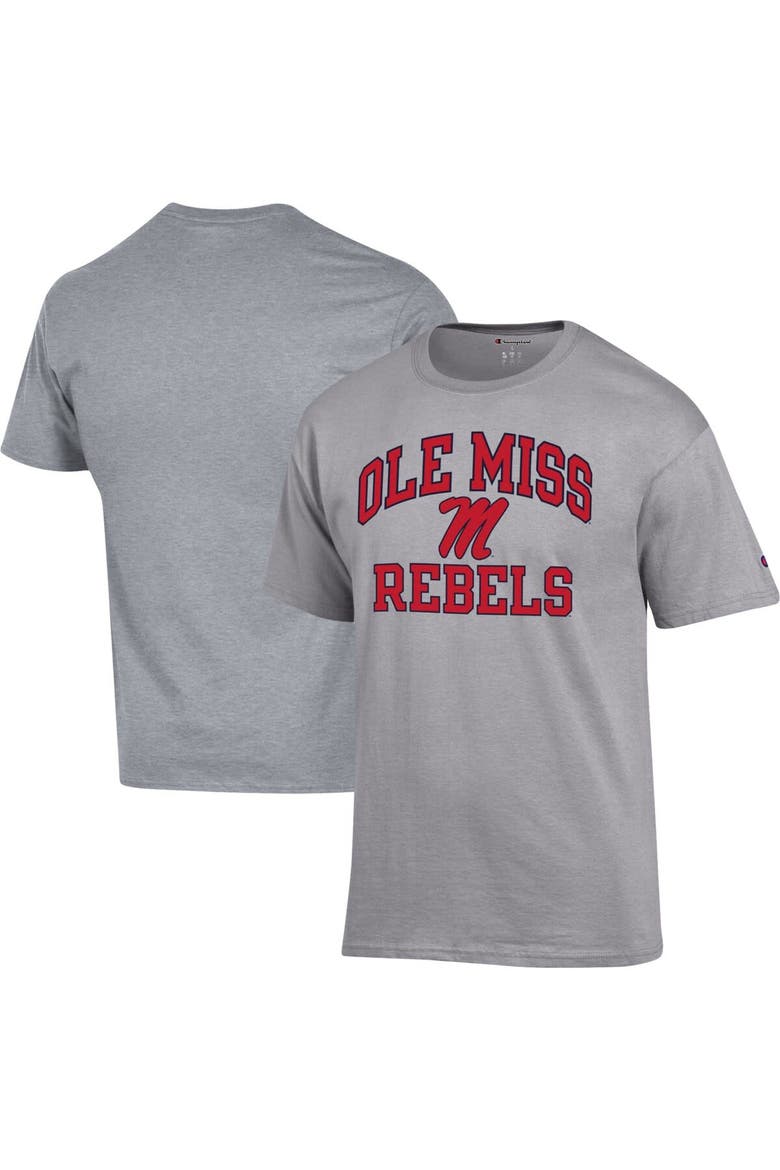 Men's Champion Heather Gray Ole Miss Rebels High Motor T-Shirt, Main, color, Heather Gray
