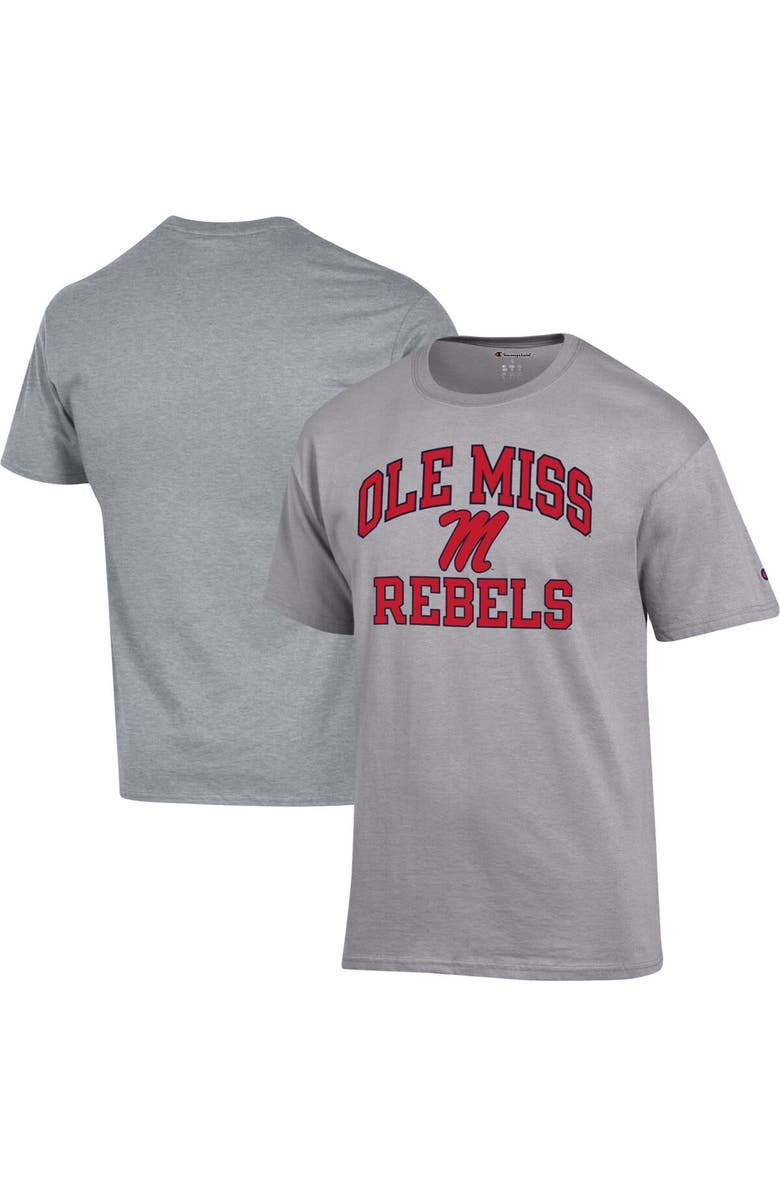 Champion Men's Champion Heather Gray Ole Miss Rebels High Motor T-Shirt, Main, color, 
