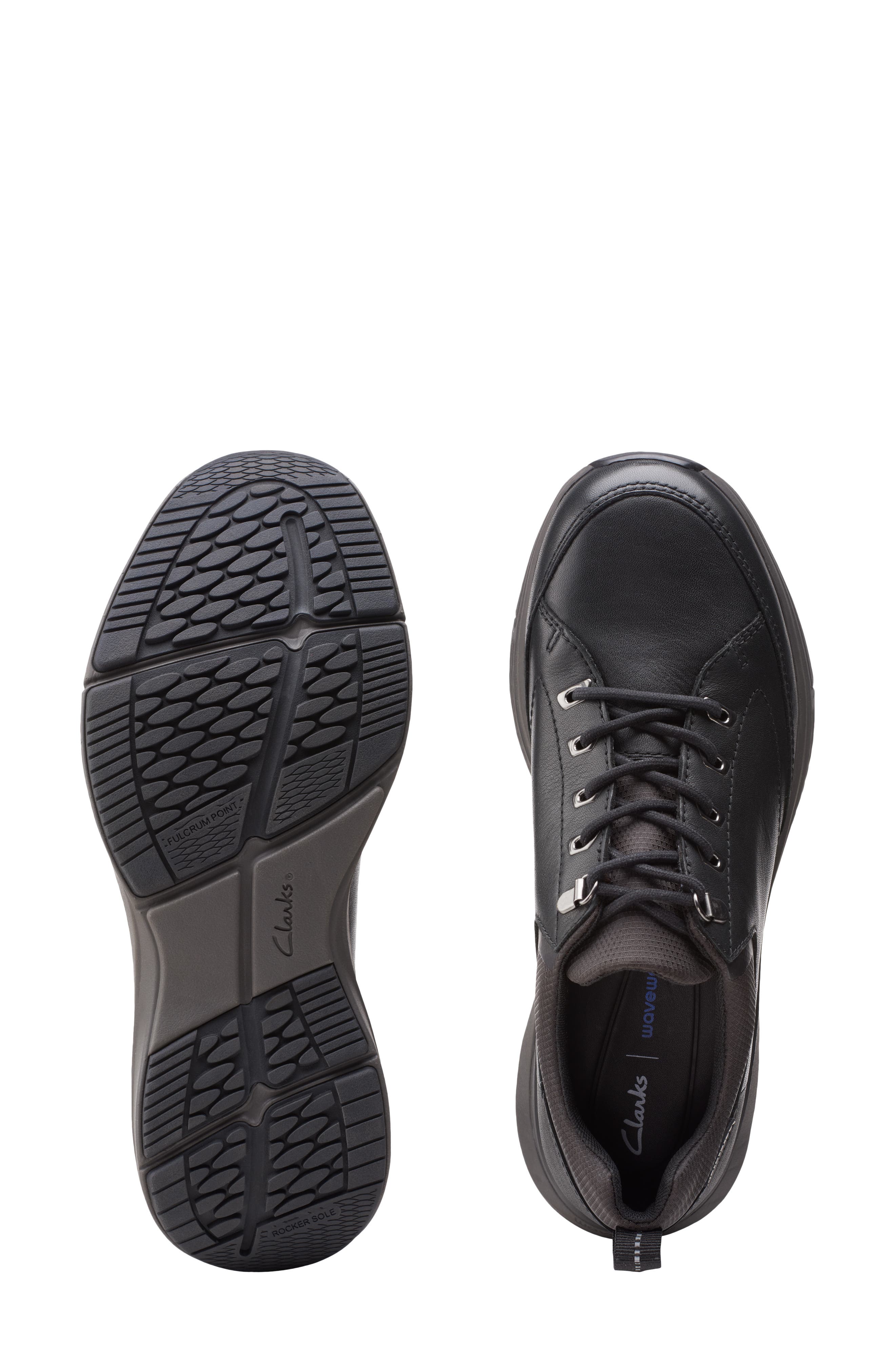 Wave 2.0 Vibe Sneaker, Alternate, color, BLACK LEAT