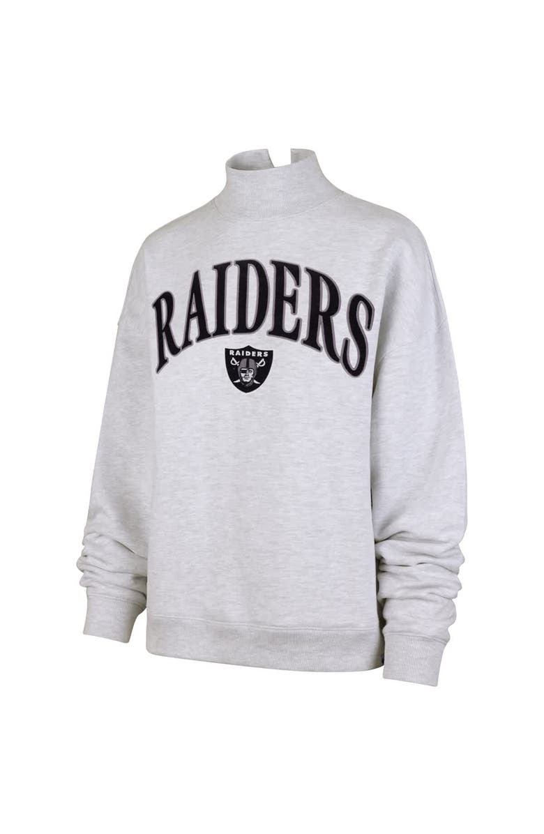 '47 Women's '47 Heather Gray Las Vegas Raiders Vantage Mock Neck Pullover Sweatshirt, Alternate, color, 