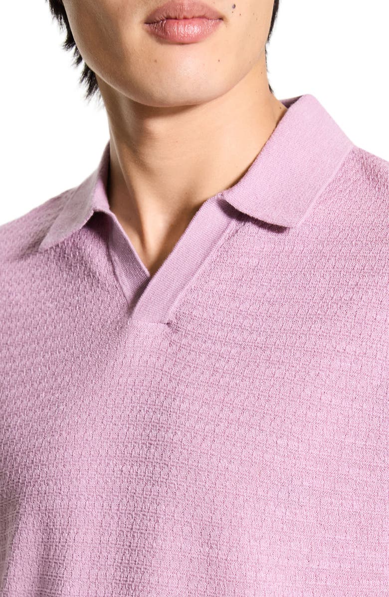 Theory Brenan Linen Blend Polo, Alternate, color, Pale Mauve