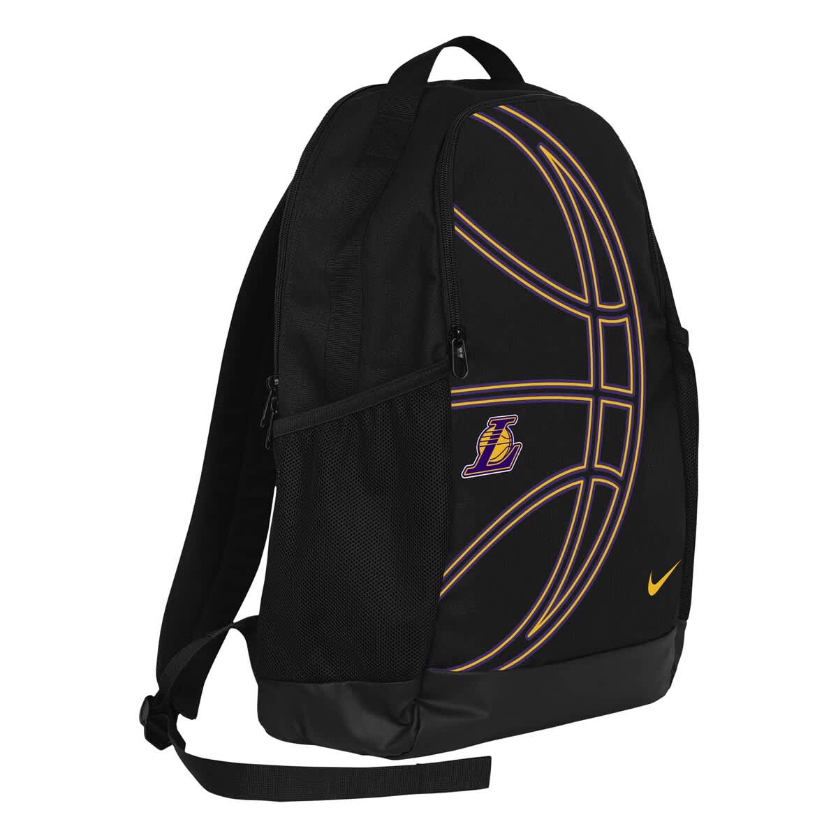 Nike Black Los Angeles Lakers Brasilia 2.0 Backpack, Main, color, 