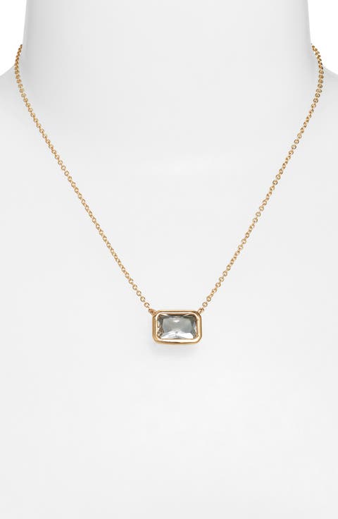 Emerald Cut Cubic Zirconia Pendant