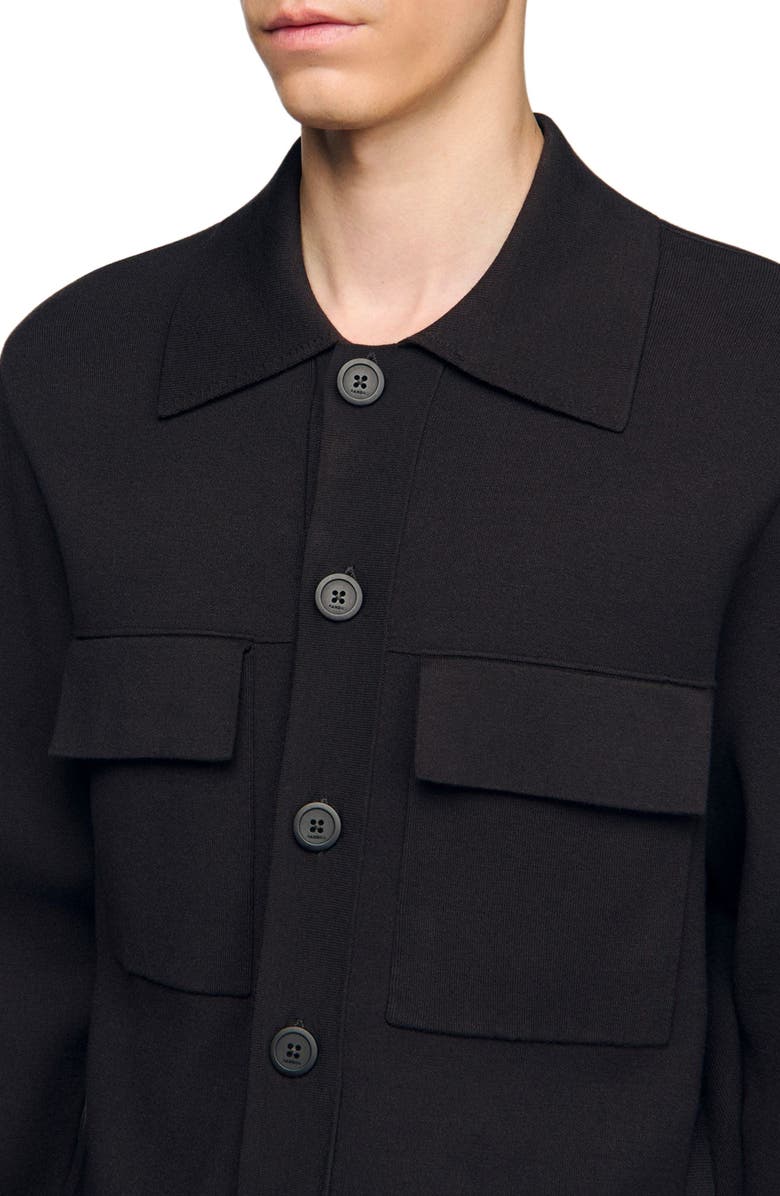 SANDRO Knit jacket, Alternate, color, Chocolate