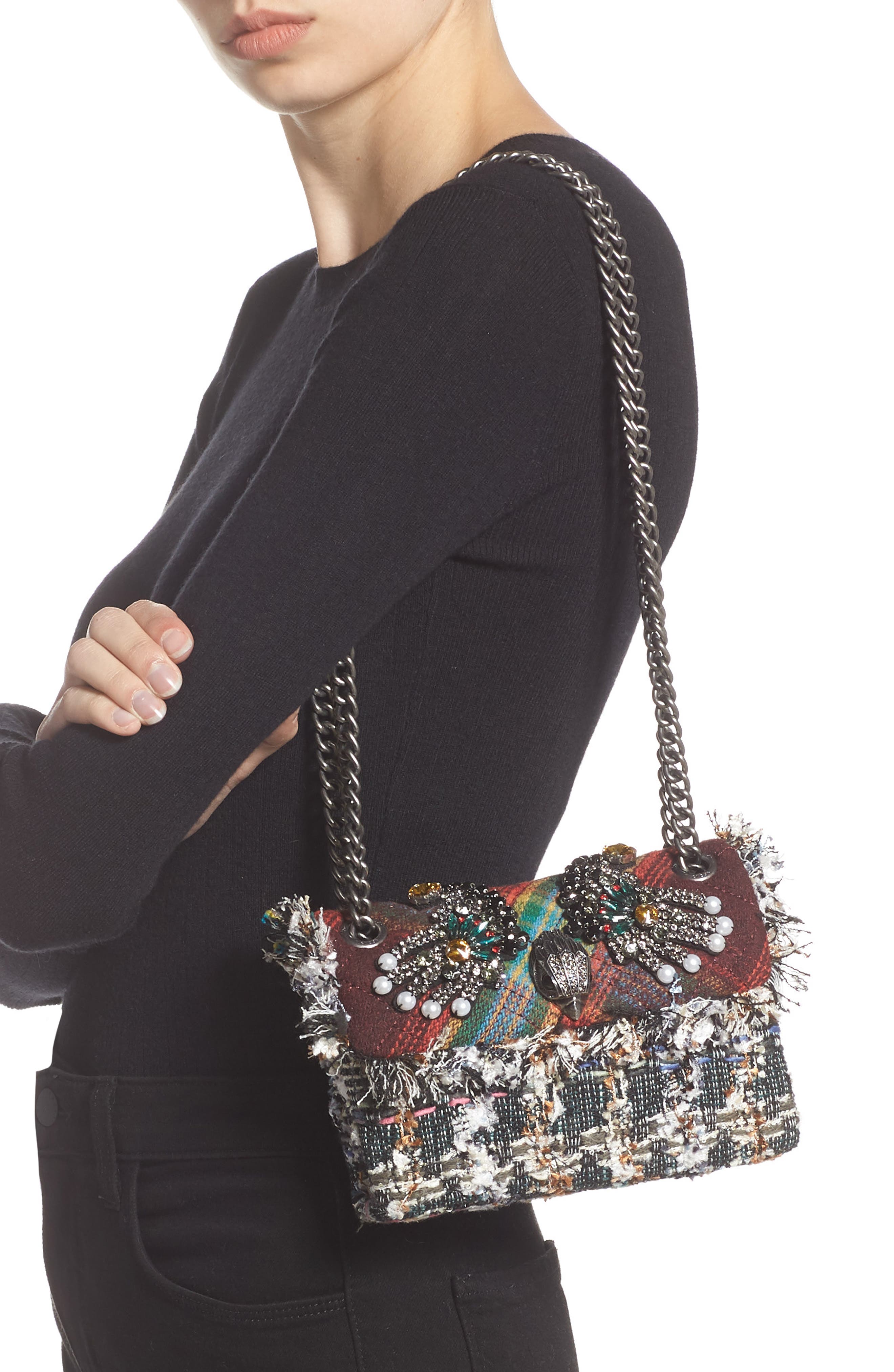 Kurt Geiger London Mini Kensington-X Tweed Shoulder Bag, Alternate, color, 