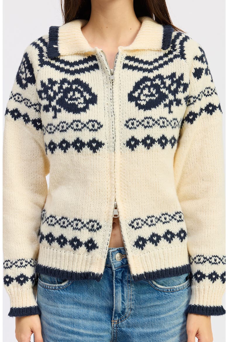 Remi Fair Isle Cardigan, Alternate, color, OFF WHITE NAVY