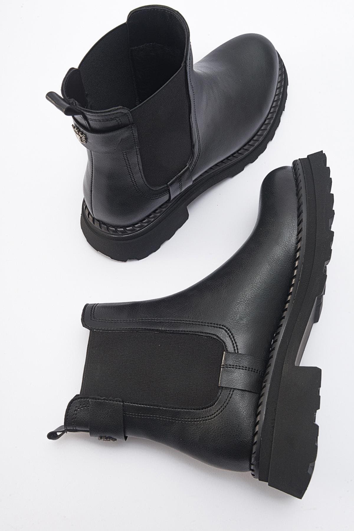 Marly Chelsea Boot, Alternate, color, Black Faux Leather