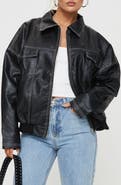 Princess Polly Kingley Oversize Faux Leather Bomber Jacket