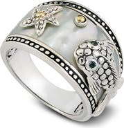 SAMUEL B. Mother-of-Pearl Animal Overlay Ring