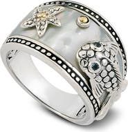SAMUEL B. Mother-of-Pearl Animal Overlay Ring