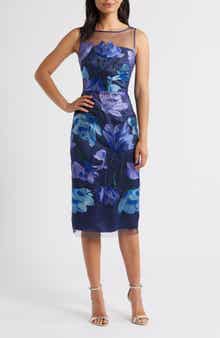Eliza J Floral Embroidered Cocktail Dress