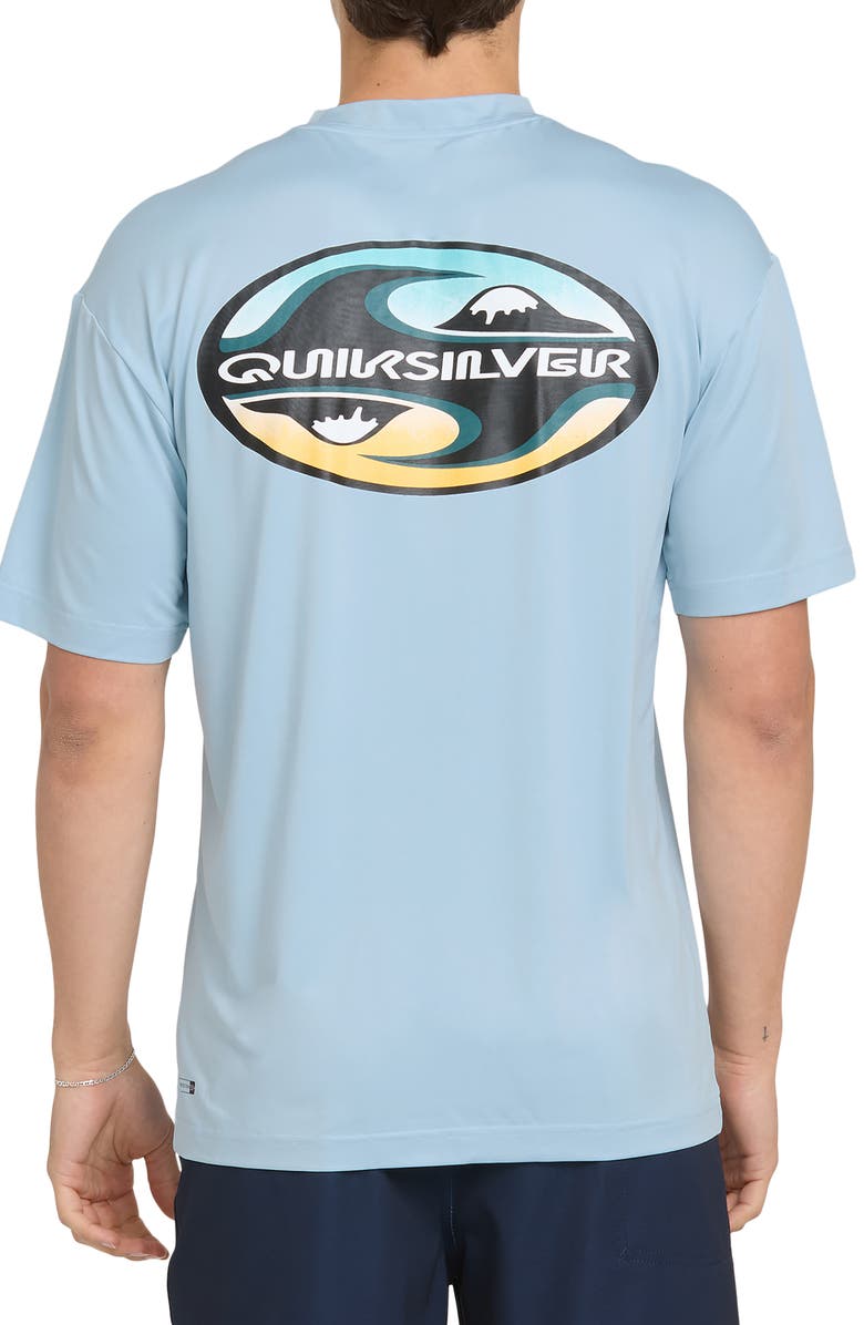 Quiksilver All Day Short Sleeve Rashguard, Alternate, color, Skyway