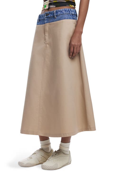 Two-Tone Maxi Skirt