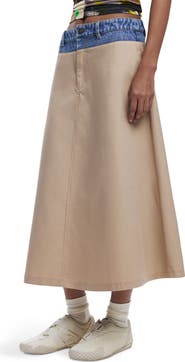 Desigual Two-Tone Maxi Skirt