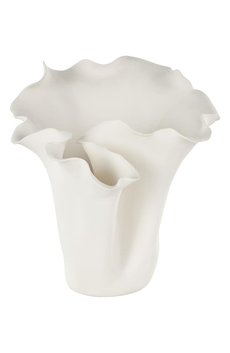 UMA Abstract Ceramic Vase, Main, color, White