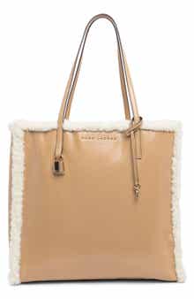 Grind Faux Shearling Trim Tote Bag