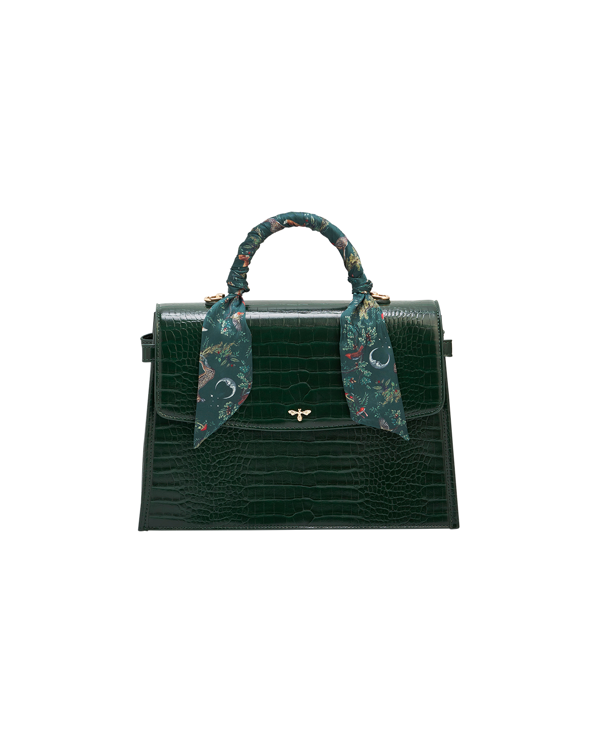 Eliza Croc Top Handle Purse, Main, color, Dark Green