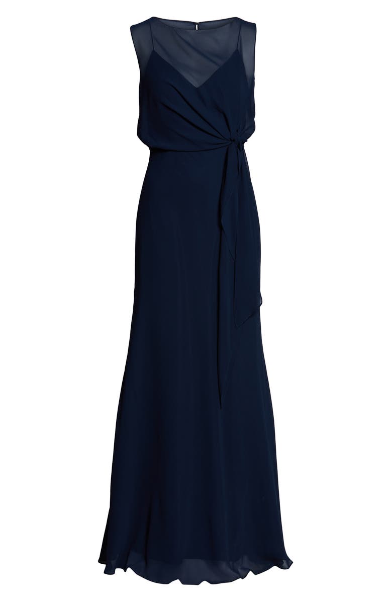 Jenny Yoo Chiffon Overlay Evening Dress, Alternate, color,