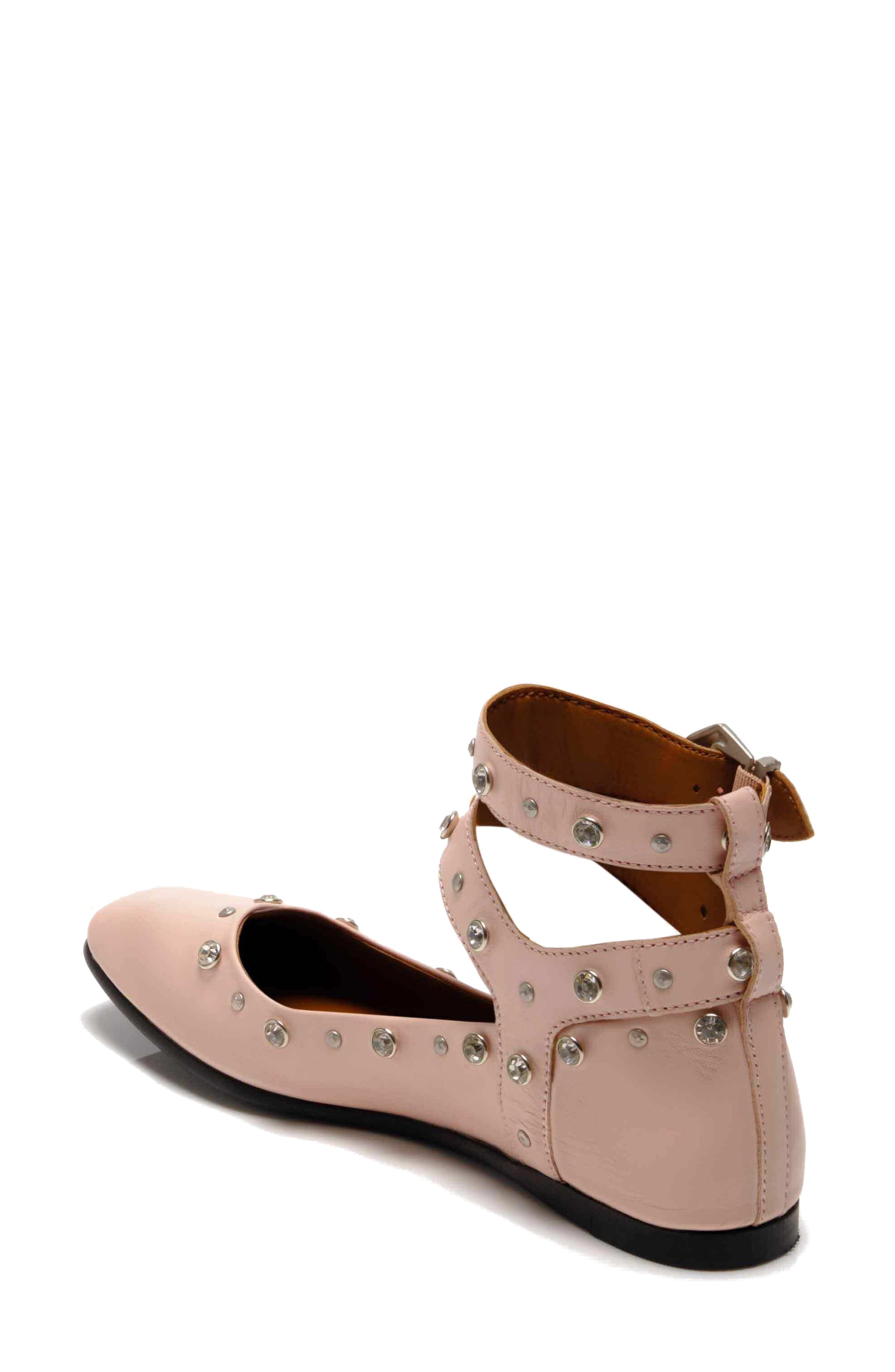 Free People Mystic Diamante Ankle Strap Flat, Alternate, color, Frost Pink Leather