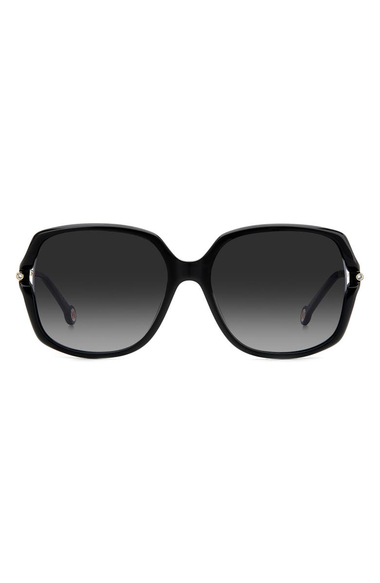 Carolina Herrera 58mm Square Sunglasses, Main, color, Black