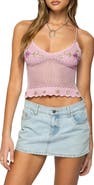EDIKTED Quince Open Stitch Crop Top