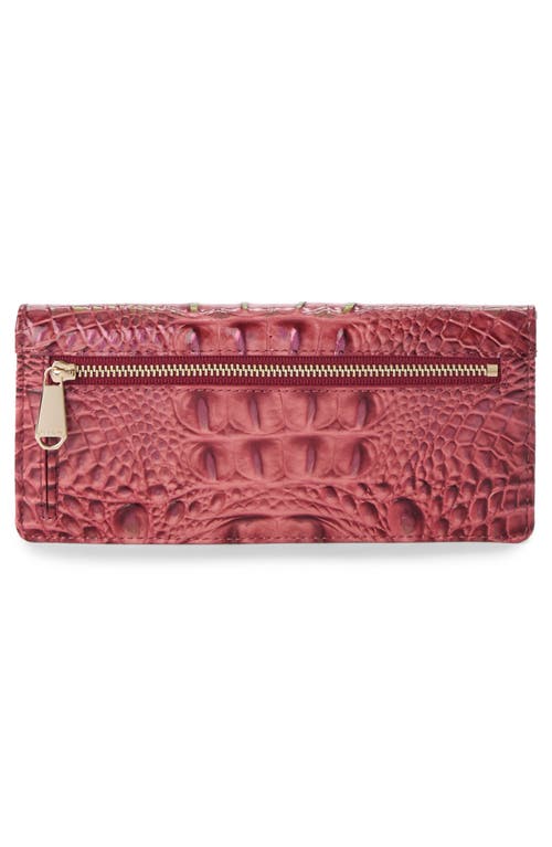 Brahmin Ady Croc Embossed Leather Wallet In Red