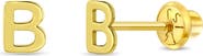 In Season Jewelry 14k Itsy Bitsy Initial Letter Earrings