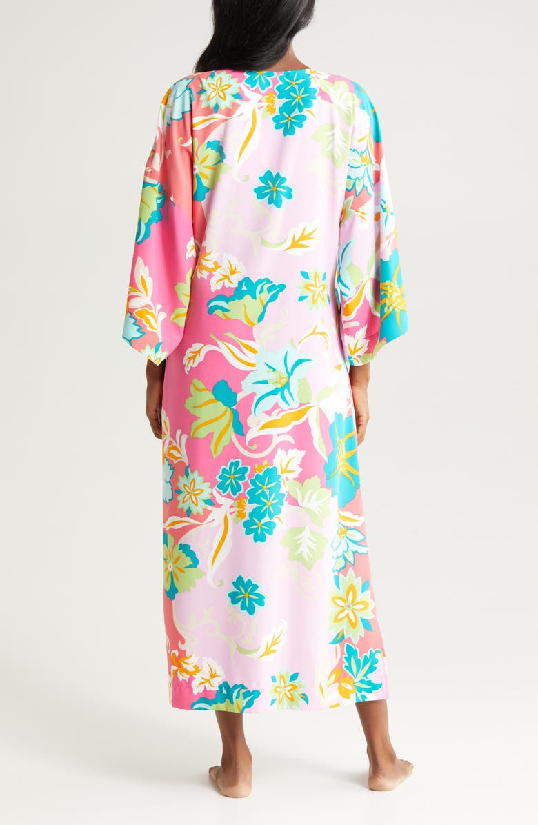 Natori Marabella Floral Caftan, Alternate, color, Pink/ Green