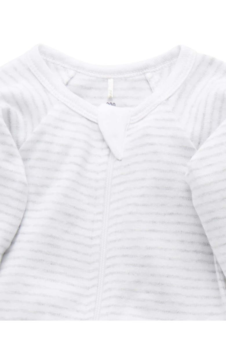 Purebaby 2 Pack Zip Footie, Alternate, color, Pale Grey Melange