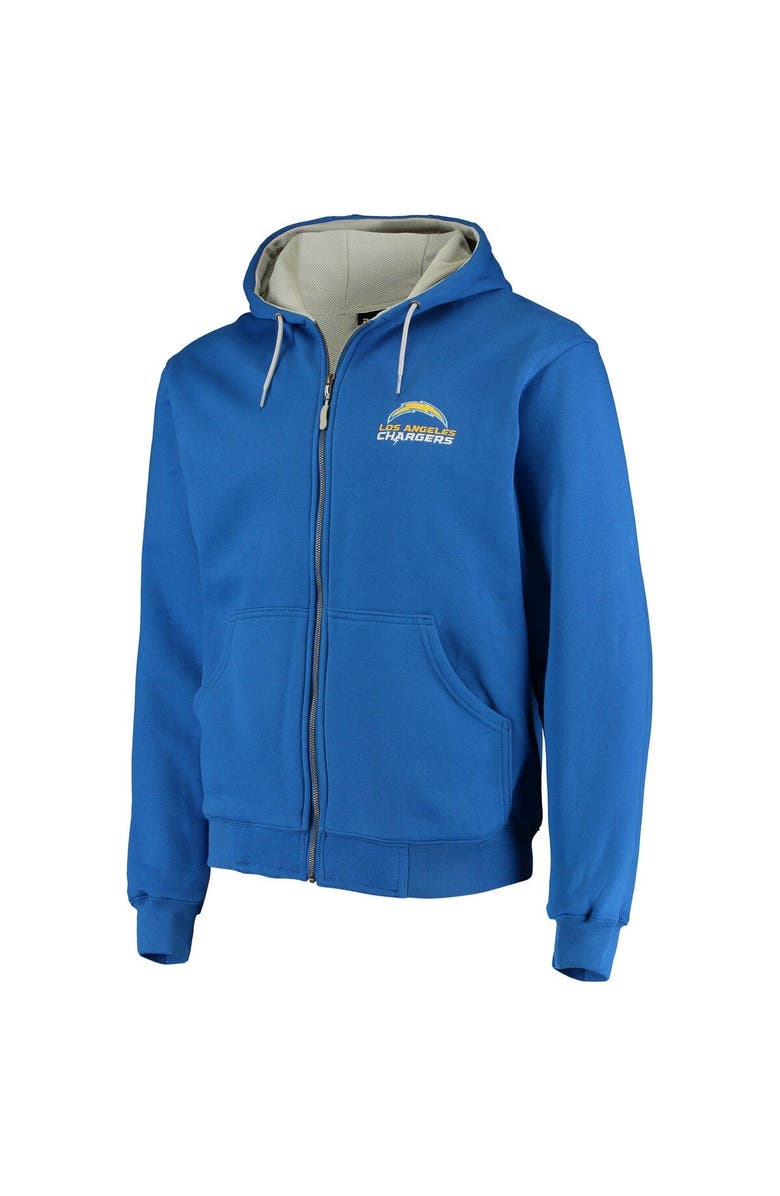 DUNBROOKE Men's Dunbrooke Royal Los Angeles Chargers Craftsman Thermal-Lined Full-Zip Hoodie, Alternate, color, Royal
