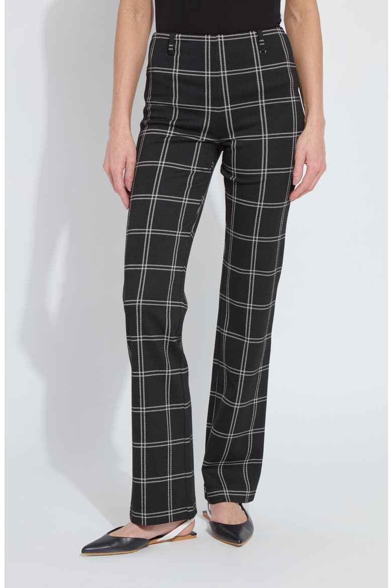 Lyssé Baby Bootcut Pants, Main, color, COASTAL WINDOWPANE