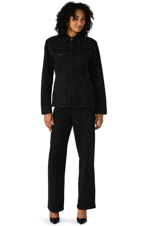 Steve Madden Parc Embellished Denim Jacket In Black