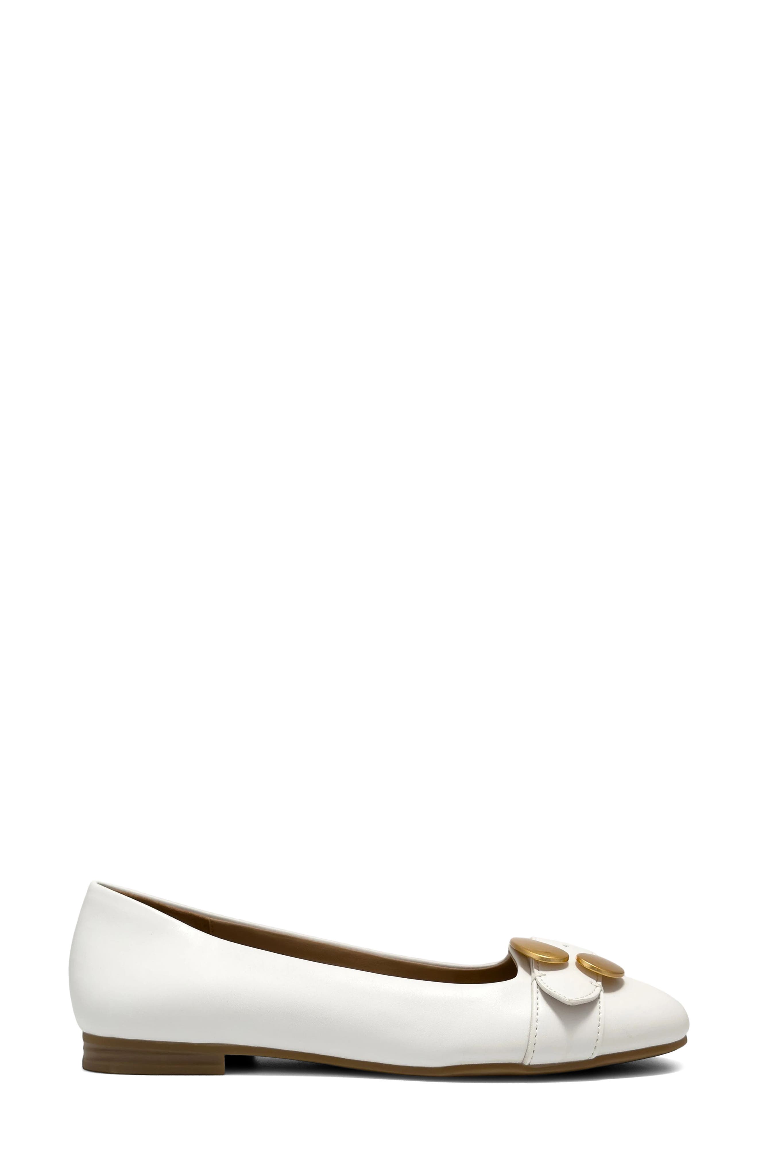 Paradise Buckle Flat, Alternate, color, WHITE SOFT NAPPA
