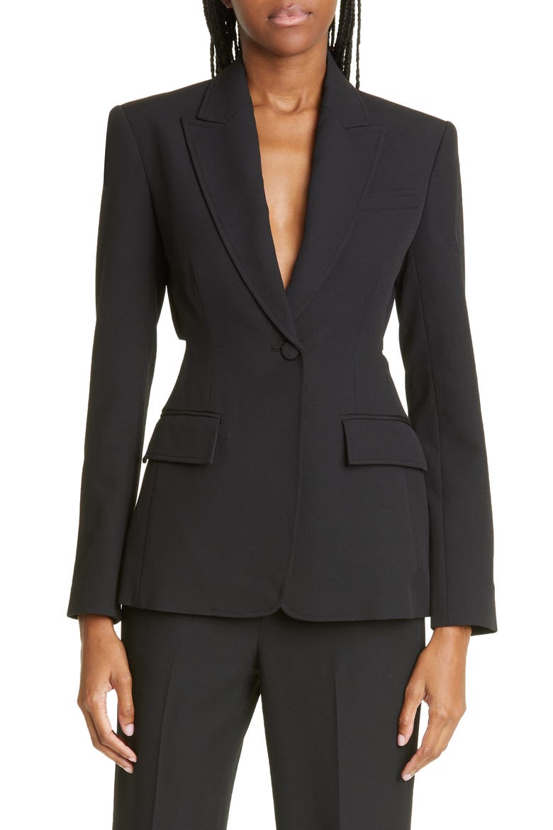 Carlyle Cutout Back Blazer, Main, color, BLACK