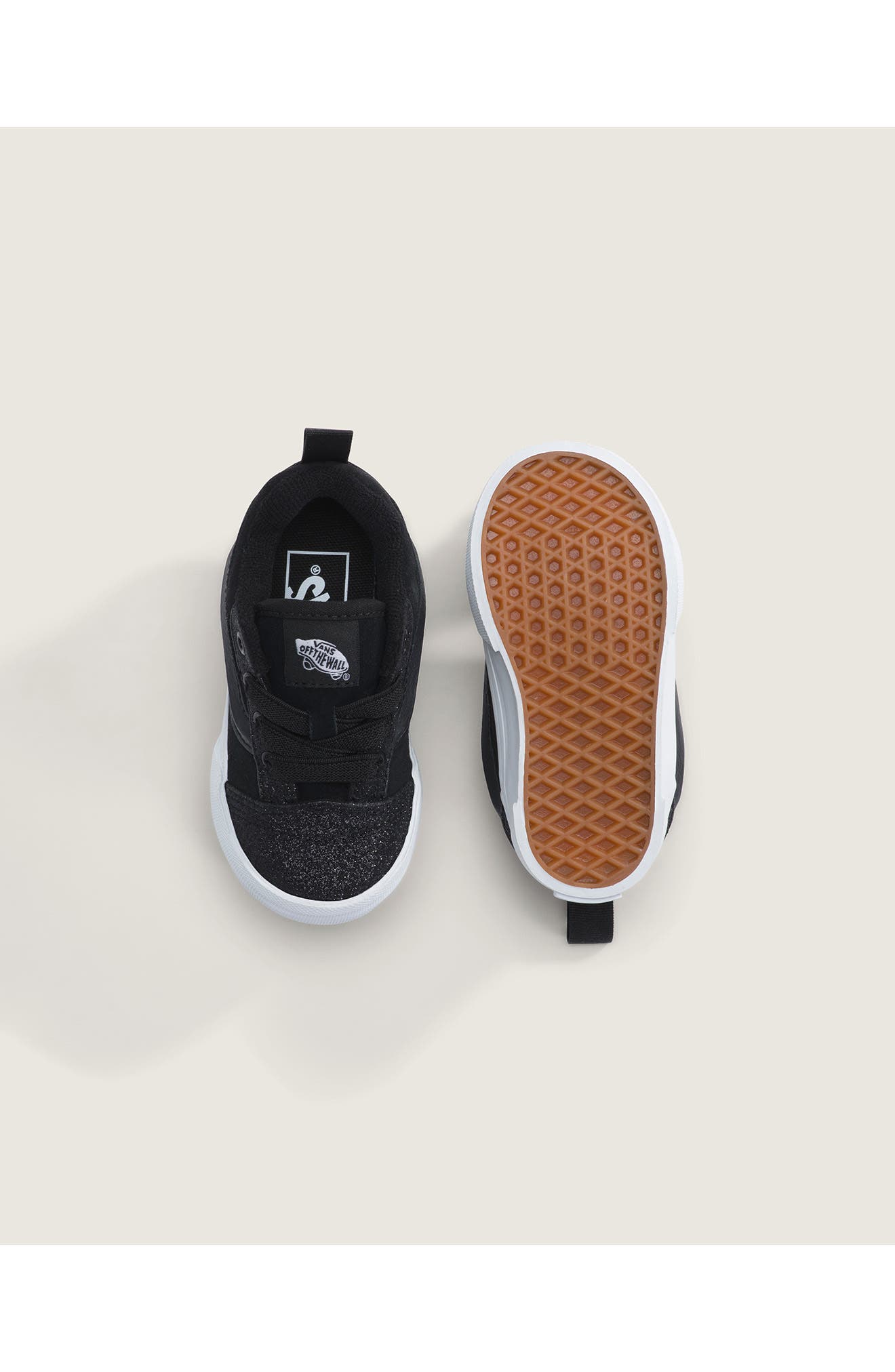 Vans Kids' Knu School Dazzled Black Elastic Lace Sneaker, Alternate, color, 