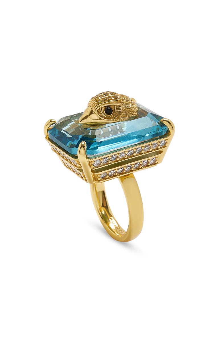 Kurt Geiger London Eagle Head Crystal Cocktail Ring, Main, color, 