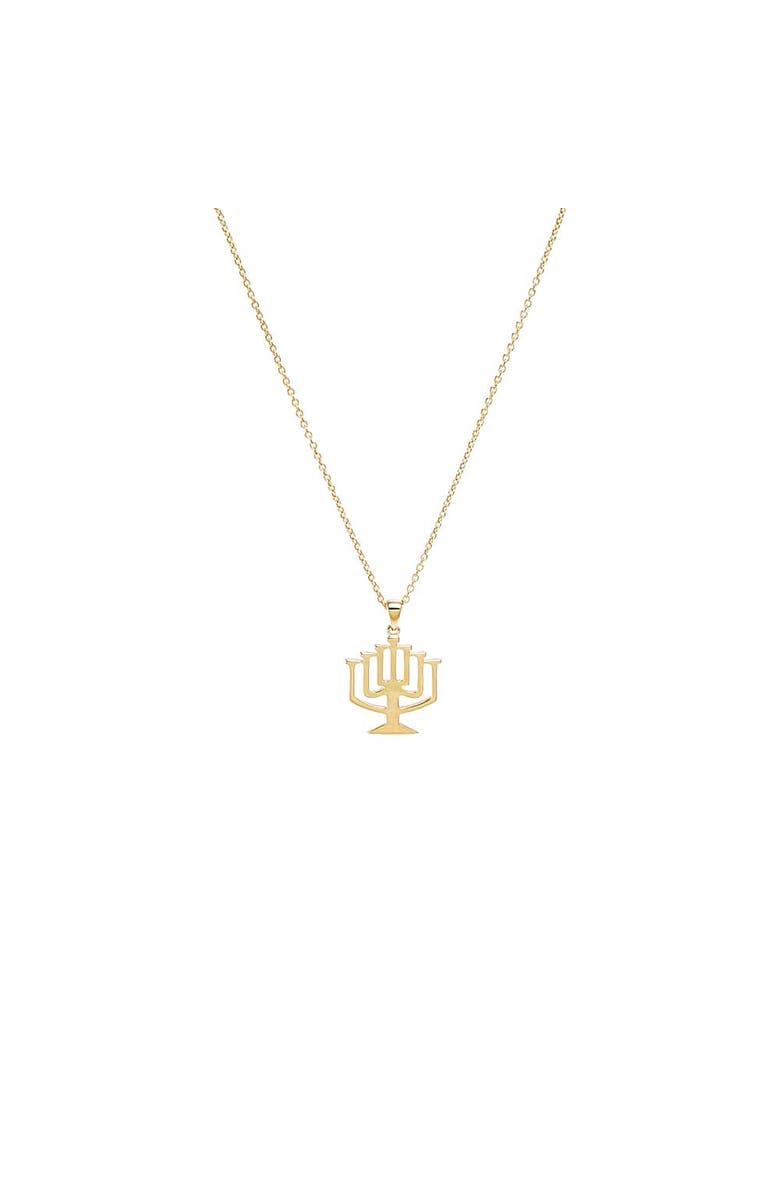 BY ADINA EDEN Solid Menorah Pendant Necklace 14K, Main, color, 14K Gold