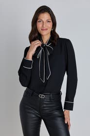 The Noli Shop Wynne Tie Neck Blouse