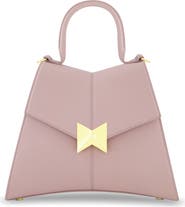 Mac Duggal Gold Plated Hardware Angular Leather Handbag