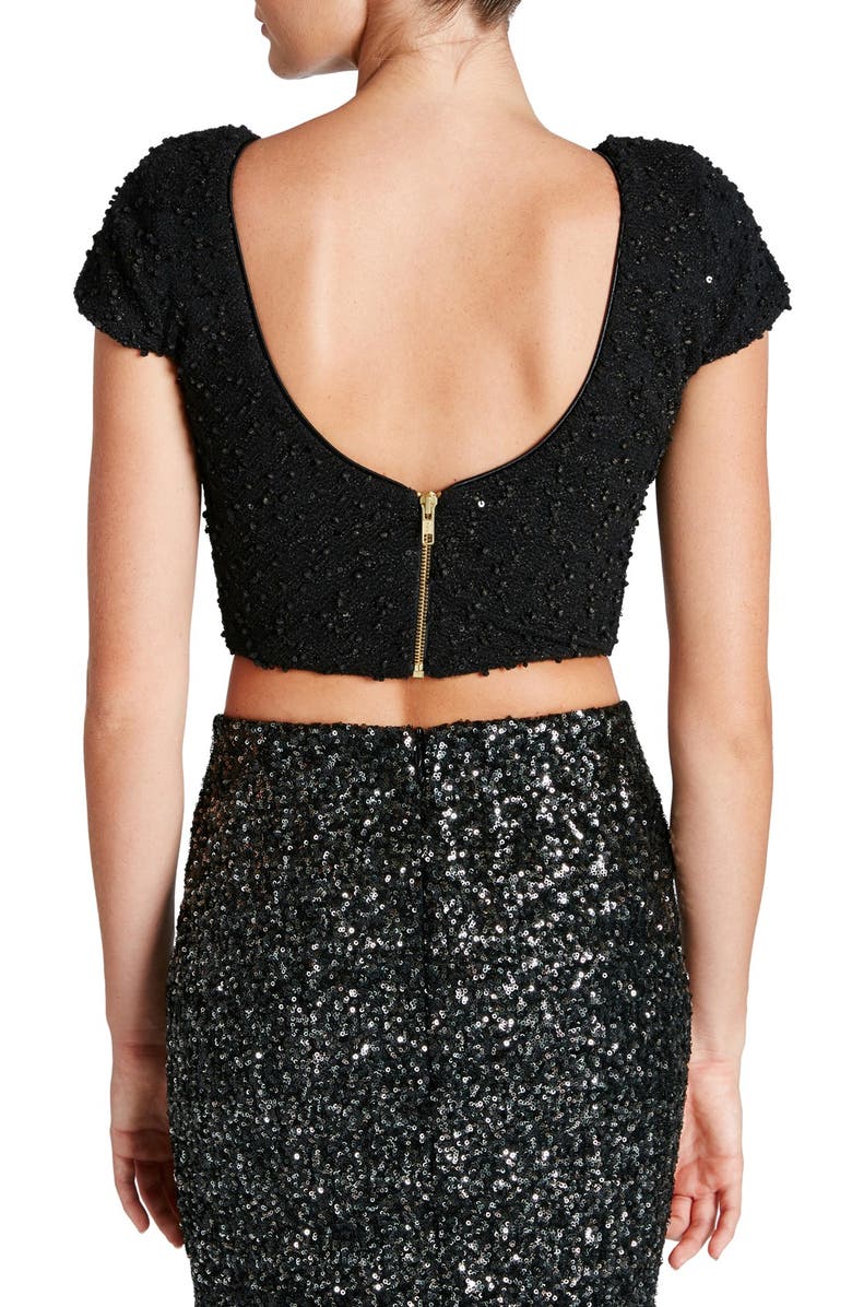 Dress the Population 'Paloma' Sequin Knit Crop Top, Alternate, color,