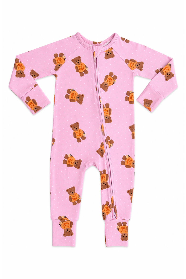 Polka Dot Little Boo Bear Romper, Main, color, Pink