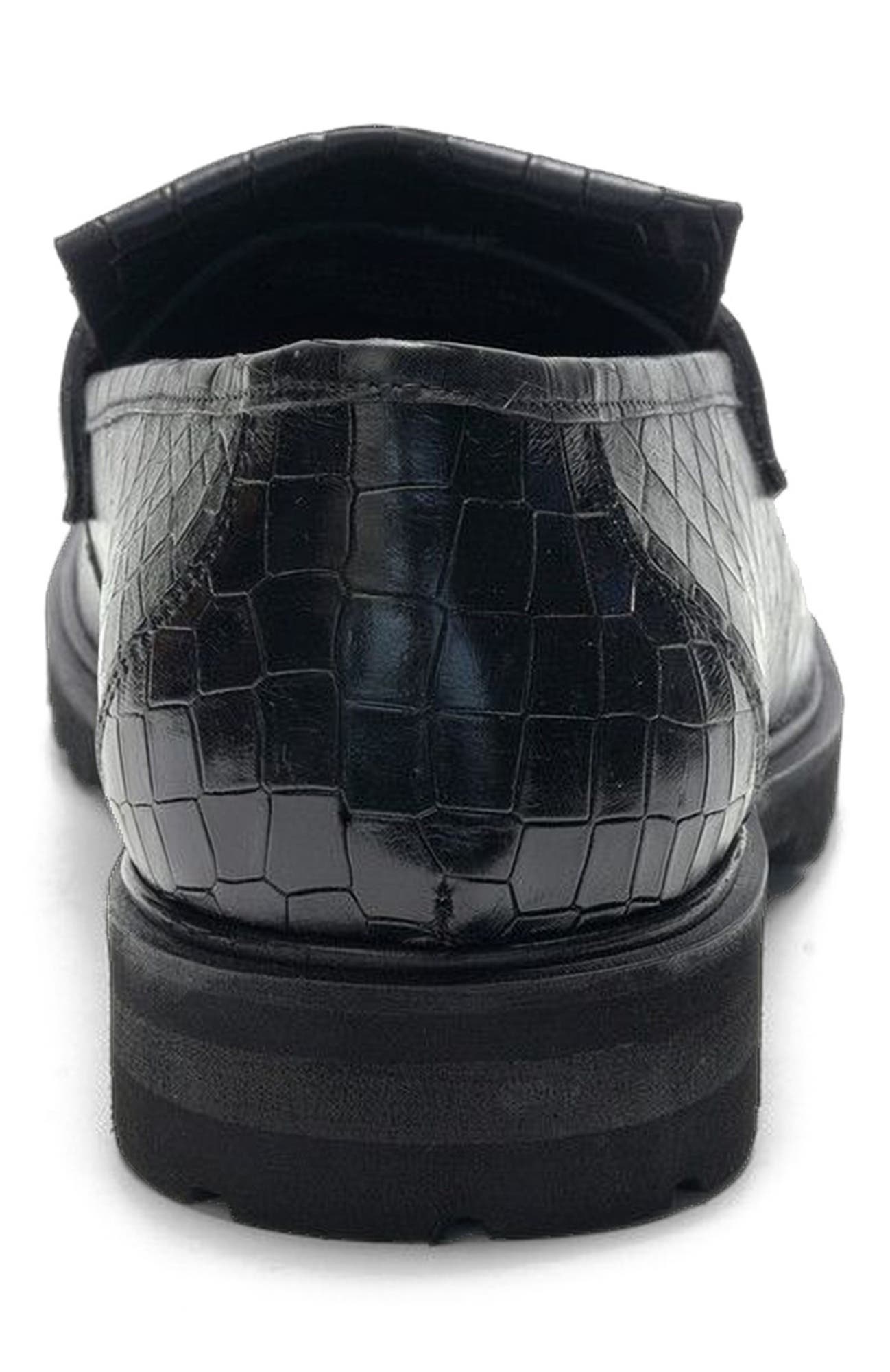 A. Veer Dante Tassel Loafer, Alternate, color, Black Leather