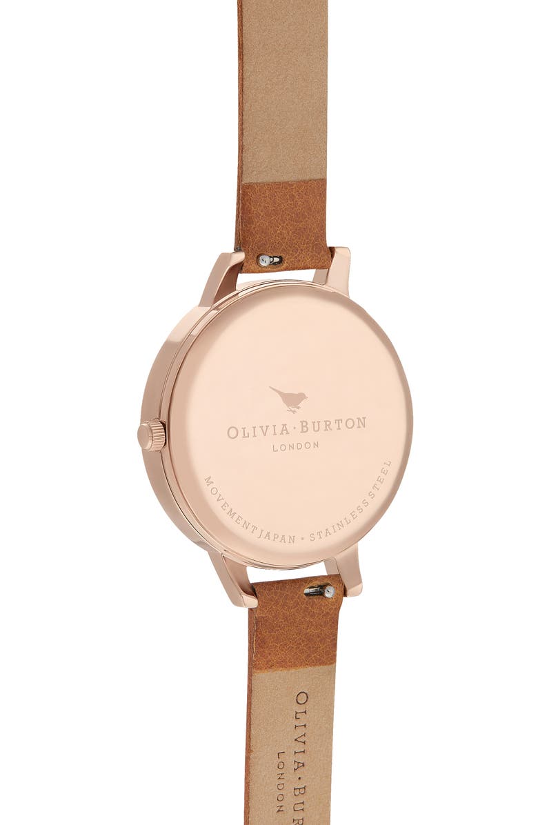 Olivia Burton Timeless Leather Strap Watch, 34mm, Alternate, color,